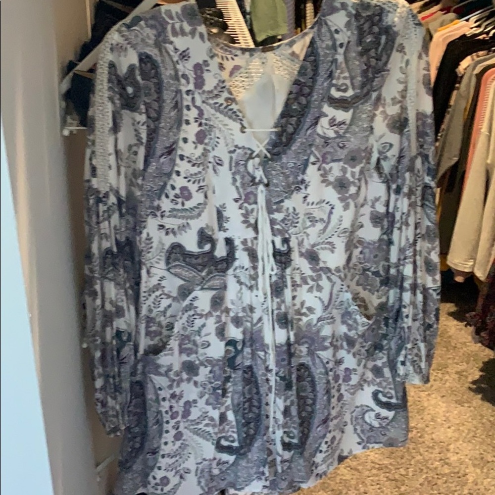Free people lavender and white xs top/dress
